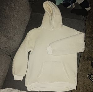 Forever21 Cream Fleece Pullover Hoody